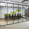 Office Aluminum Frame Double Interior Design Modular Profile Office Glass Folding Room Divider Partition Wall With Blinds